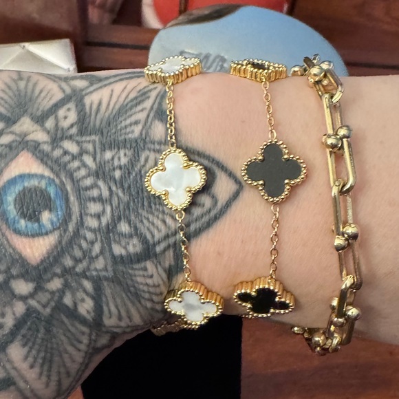 Clover 18kt gold stainless steel bracelet - Picture 6 of 6